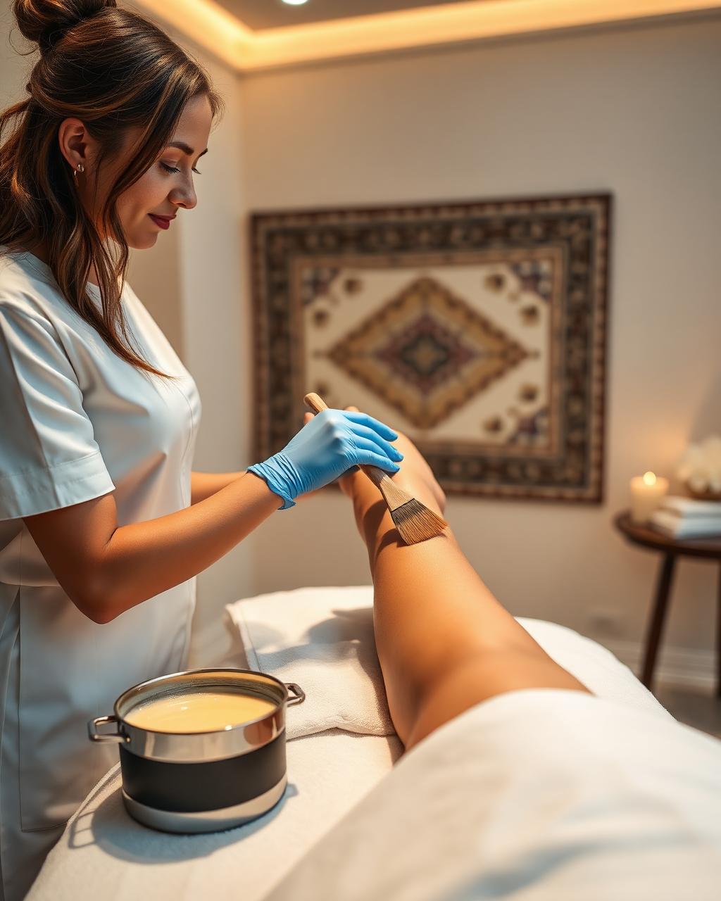 Professional body waxing treatment at Diba Day Spa