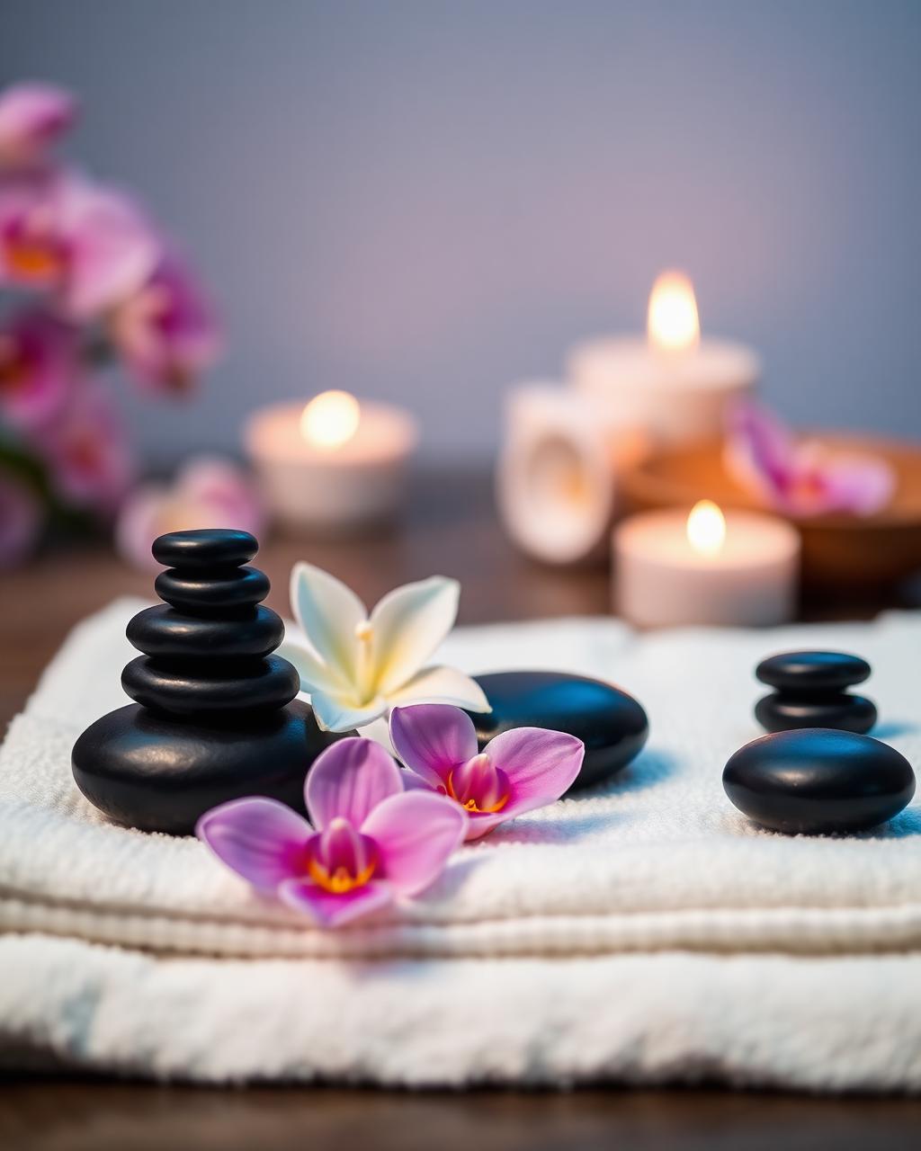 Hot stone massage therapy at Diba Day Spa